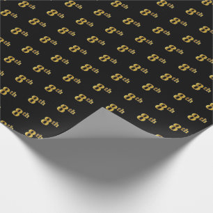 Papel De Presente Papel Preto, Faux Dourado 8º (Oitavo)