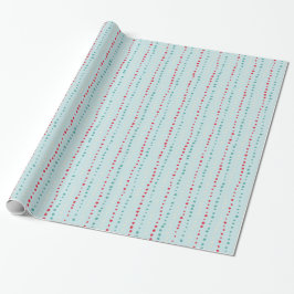 Papel De Presente Papel Retro Wonky Dots Wraping - Vermelho, Teal, B