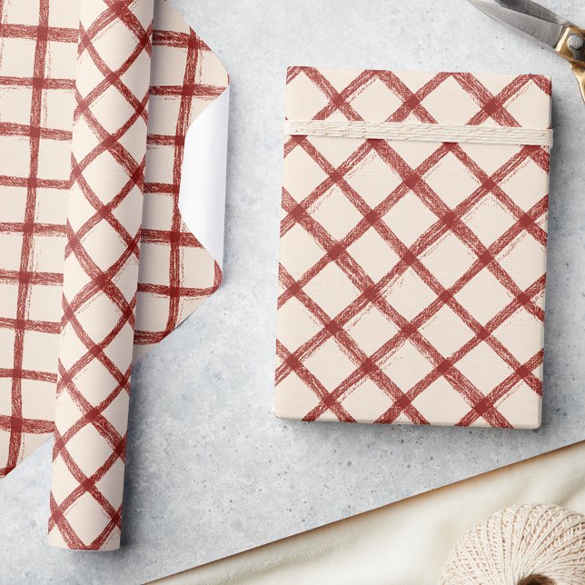 Papel De Presente Papel Rustic Red Beige de Molho de Natal (Criador carregado)