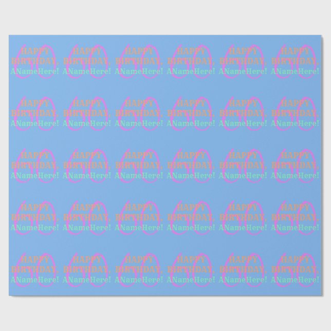 Papel De Presente Papel simples de enrolamento de aniversário de 60  (Aberto)