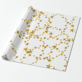 Papel De Presente Papel simples de enrolamento Dourado e branco das 