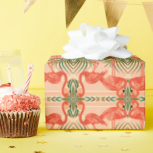 Papel De Presente Papel Tropical Flamingo Art Deco Wraps