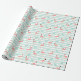 Papel De Presente Papel Tropical Flamingo Wraping