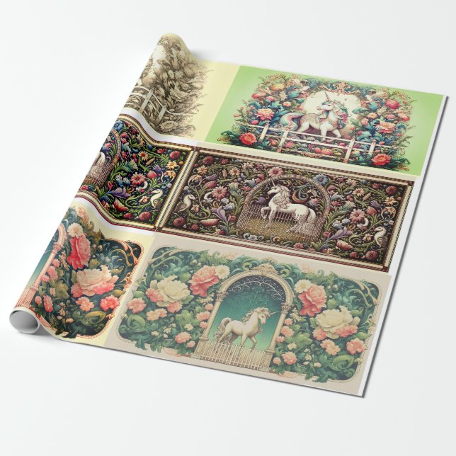 Papel De Presente Papel único de empacotamento unicórnio (Desenrolado)