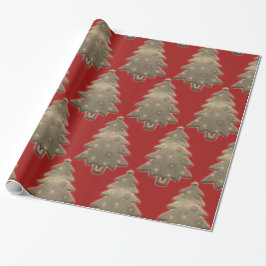 Papel De Presente Papel Vermelho de Árvore de Natal Rustic Felry