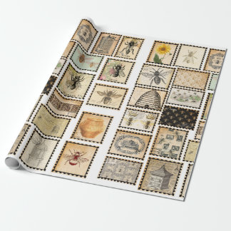 Papel De Presente Papel Vintage Bee Wraping