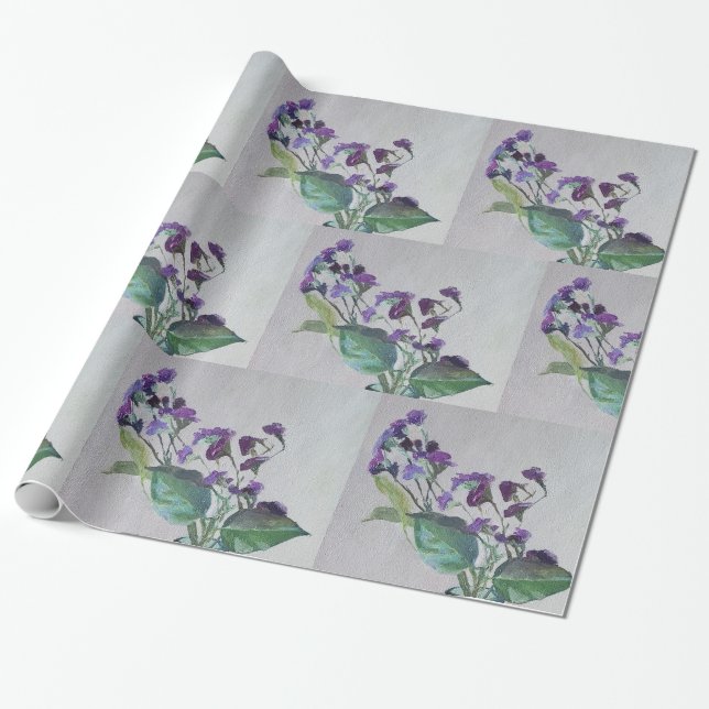 Papel De Presente Papel Violet Flower Wraping (Desenrolado)