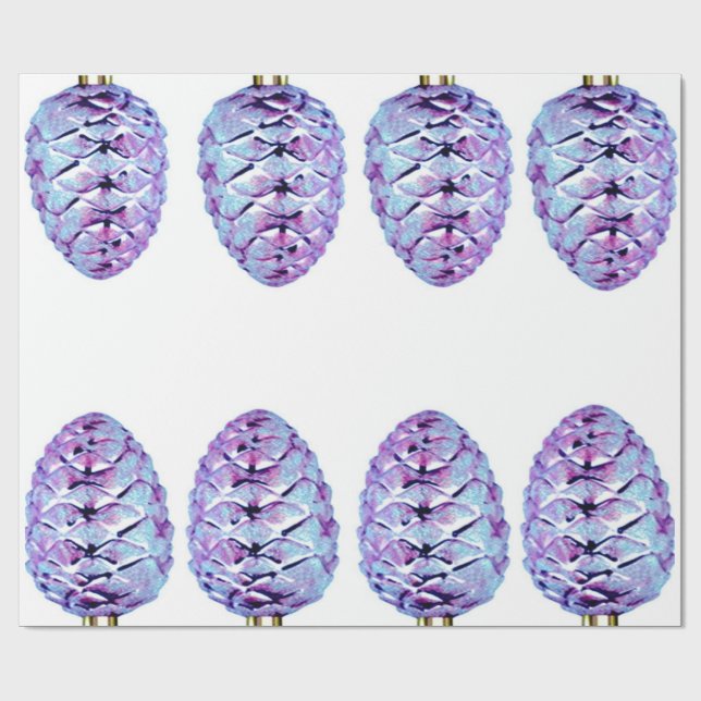 Papel De Presente Papel Violet Pinecones Wraping (Aberto)