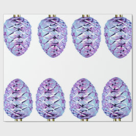 Papel De Presente Papel Violet Pinecones Wraping