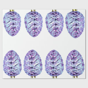 Papel De Presente Papel Violet Pinecones Wraping