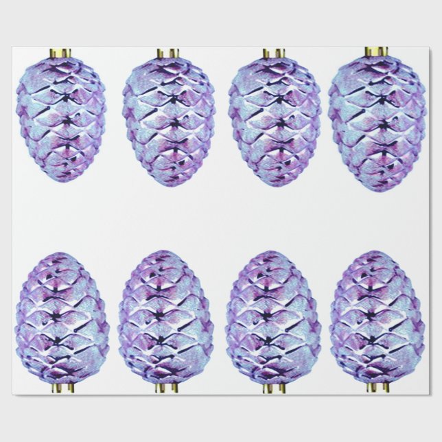 Papel De Presente Papel Violet Pinecones Wraping (Aberto)