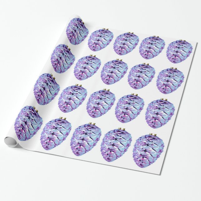 Papel De Presente Papel Violet Pinecones Wraping (Desenrolado)