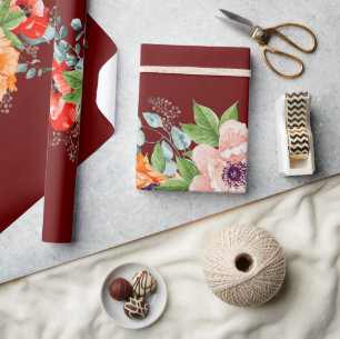 Papel De Presente Papelão de Vestido de Casamento de Flores