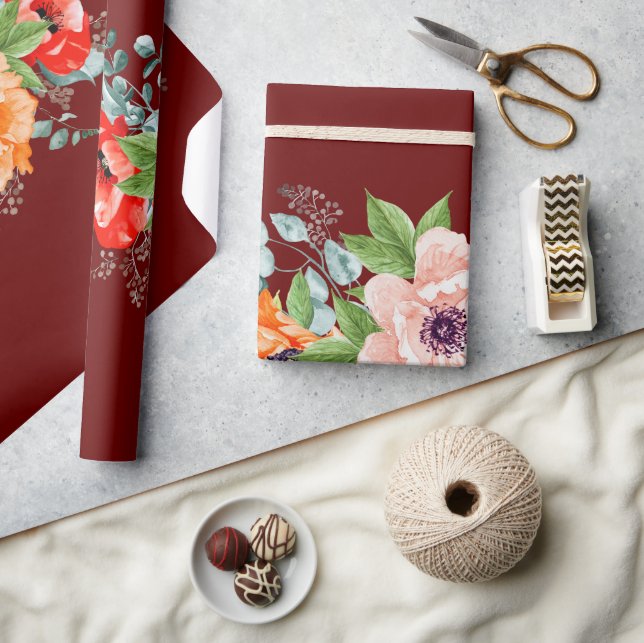 Papel De Presente Papelão de Vestido de Casamento de Flores (Artesanato)