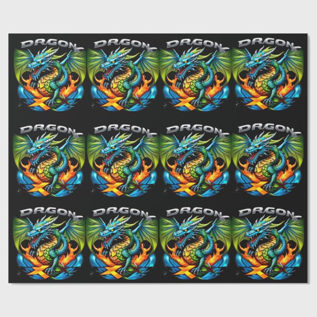 Papel De Presente Paper Dragon fly gift wrap (Aberto)
