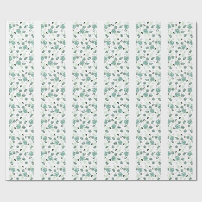 Papel De Presente Papier Cadeau Fleurs Bleues Botanique (Aberto)