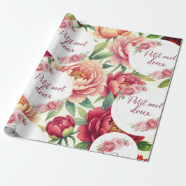Papel De Presente Papier cadeau floral Petit mot doux