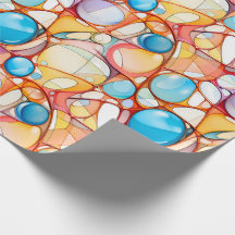 Papier d'emballage coloré motif abstrait - Chic &