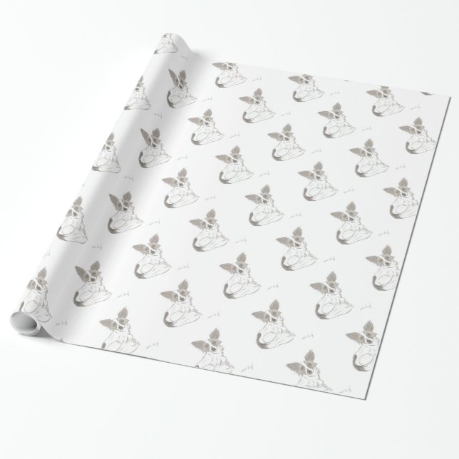 Papel De Presente Papillon Sketch Wrapper Paper (Desenrolado)