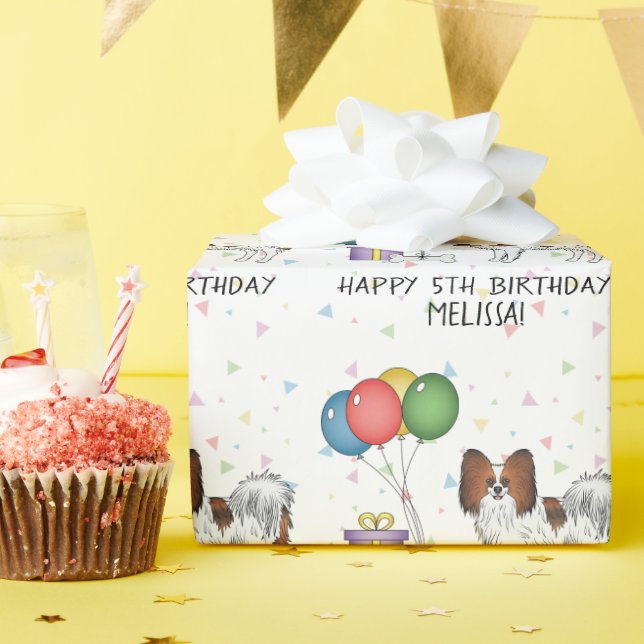 Papel De Presente Papillon Vermelho Sable Fofo e Feliz - Aniversário (Festa de aniversário)
