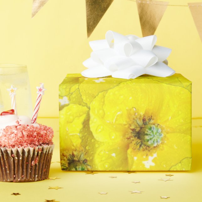 Papel De Presente Papoila de milho amarelo suntuoso (Festa de aniversário)