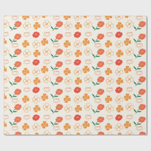 Papel De Presente Papoulas Douradas