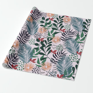Papel De Presente Papper Floral Tropical
