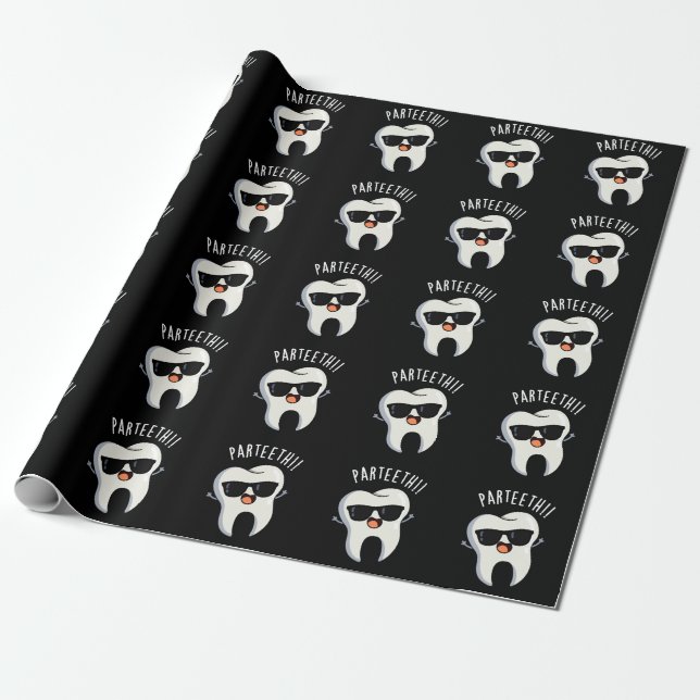 Papel De Presente Par-teeth Piadas Dentárias Engraçadas com Fundo Es (Desenrolado)