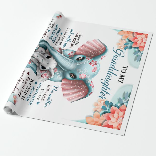 Papel De Presente Para a minha neta Elefante Noite, Ideia do present (Desenrolado)