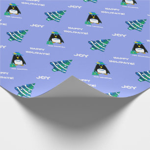 Papel De Presente Para a vovó no Natal. Lady Penguin divertida