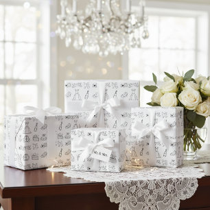 Papel de Presente para Dia de Casamento Chic