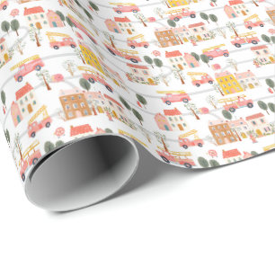 Papel De Presente Para o Resgate - Bombeiros em ação Caminhão de Bom