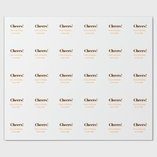 Papel De Presente Parabéns 21º aniversário adicionar nome data simpl