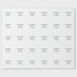 Papel De Presente Parabéns adicionam nome mensagem simples formando