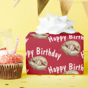 Papel De Presente Parabéns beisebol de luva