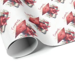 Papel De Presente Parabéns, Boné de formatura e Diploma