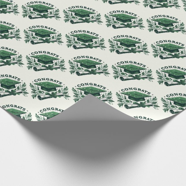 Papel De Presente Parabéns, Boné de formatura e Diploma (Ponta)