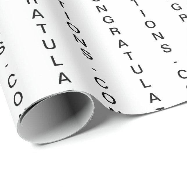 Papel De Presente Parabéns brancos minimamente personalizáveis (Ponta do rolo)