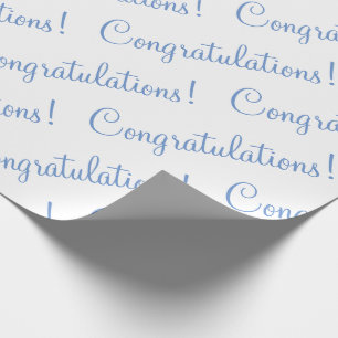 Papel De Presente Parabéns Casamento Bebê Azul Chá de Fraldas