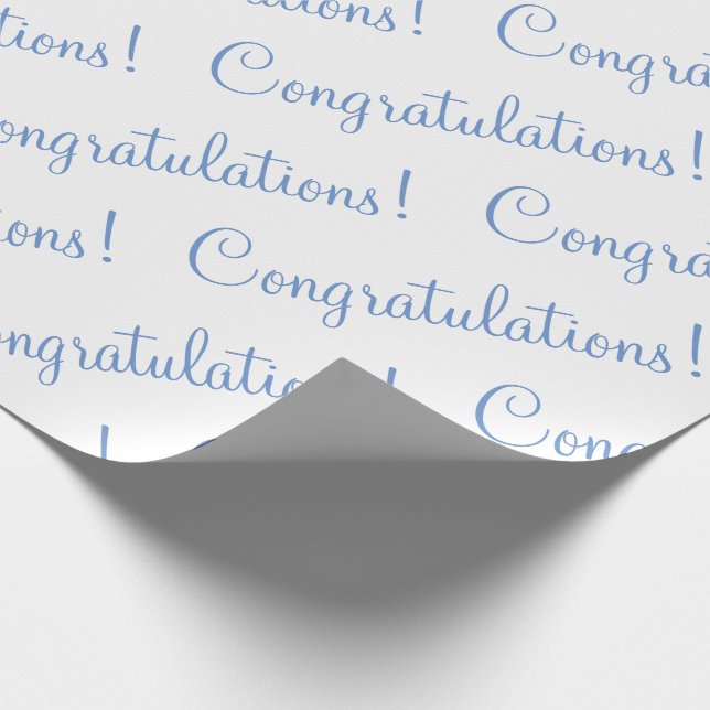Papel De Presente Parabéns Casamento Bebê Azul Chá de Fraldas (Ponta)
