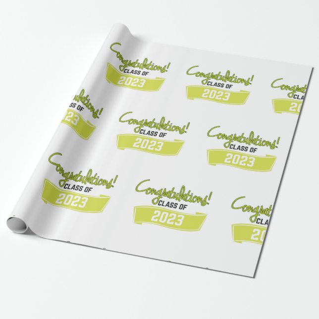 Papel De Presente Parabéns Classe de 2023 (Desenrolado)