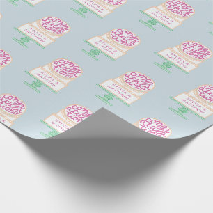 Papel De Presente Parabéns de bolo de casamento ilustrados e persona