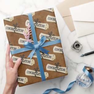 Papel De Presente Parabéns de Diploma de Graduação