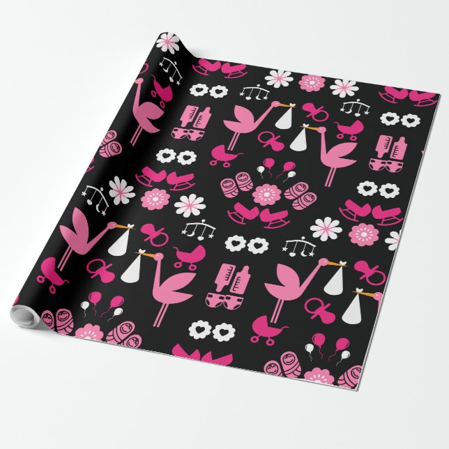 Papel De Presente Parabéns de Garotas Gêmeas de Entrega (Desenrolado)