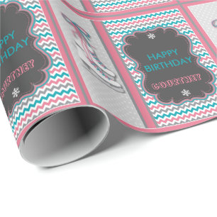 Papel De Presente Parabéns de inverno de gelo personalizado