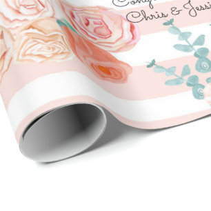 Papel De Presente Parabéns de Rosa de País de Casamento - Adicionar 