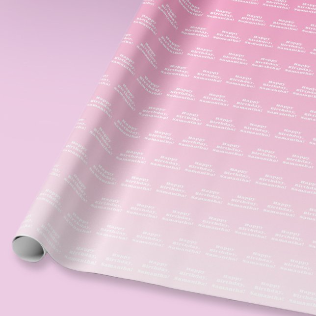 Papel De Presente Parabéns e qualquer nome | ROSA CLARO (Criador carregado)