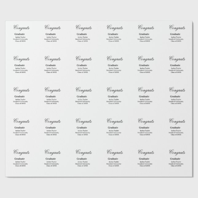 Papel De Presente Parabéns formatura nome universidade turma de  (Aberto)