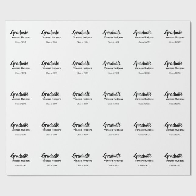 Papel De Presente Parabéns graduado nome data ano turma universidade (Aberto)