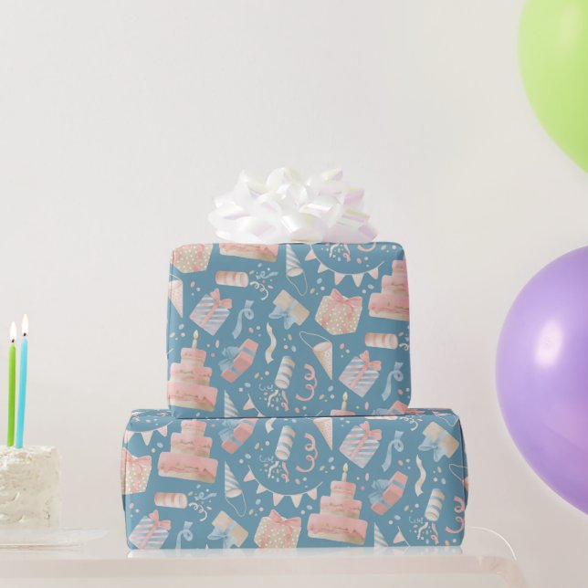 Papel De Presente Parabéns Padrão (Presentes para festas)